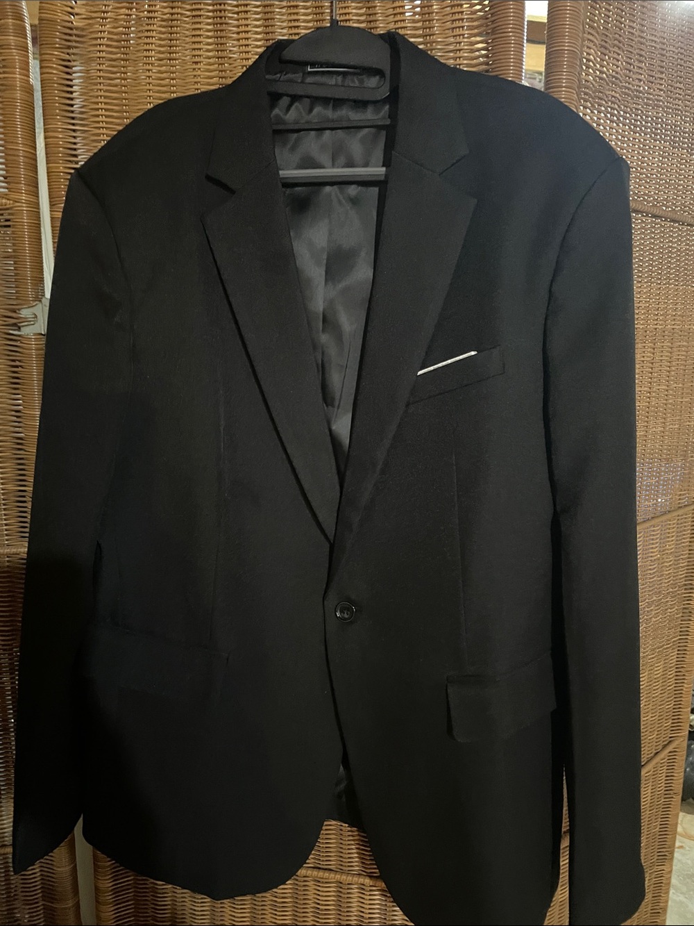 Black suit jacket.
